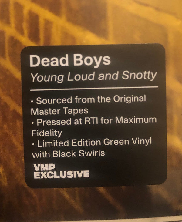 The Dead Boys Young Loud And Snotty Jackpot Records (3) LP, Album, Club, Ltd, Num, RE, Gre Mint (M) Mint (M)