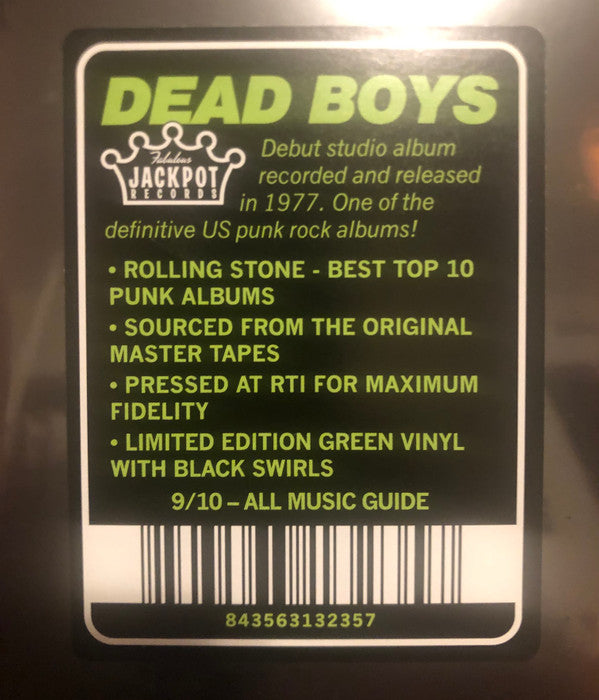 The Dead Boys Young Loud And Snotty Jackpot Records (3) LP, Album, Club, Ltd, Num, RE, Gre Mint (M) Mint (M)
