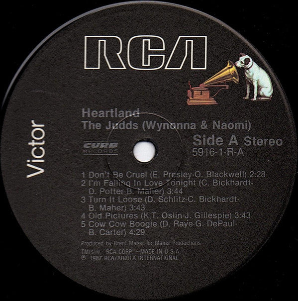 The Judds Heartland Curb Records, RCA LP, Album, Ind Near Mint (NM or M-) Near Mint (NM or M-)