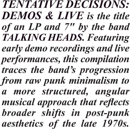 Tentative Decisions: Demos & Live (With Bonus 7") |
