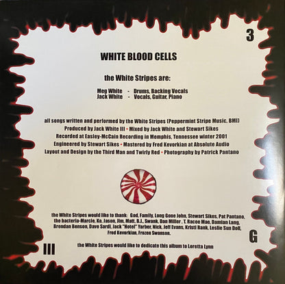 The White Stripes White Blood Cells Third Man Records LP, Album, RE, 180 Mint (M) Mint (M)
