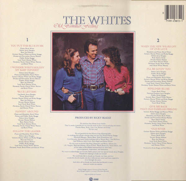 The Whites Old Familiar Feeling Curb Records, Warner Bros. Records LP, Album Near Mint (NM or M-) Near Mint (NM or M-)