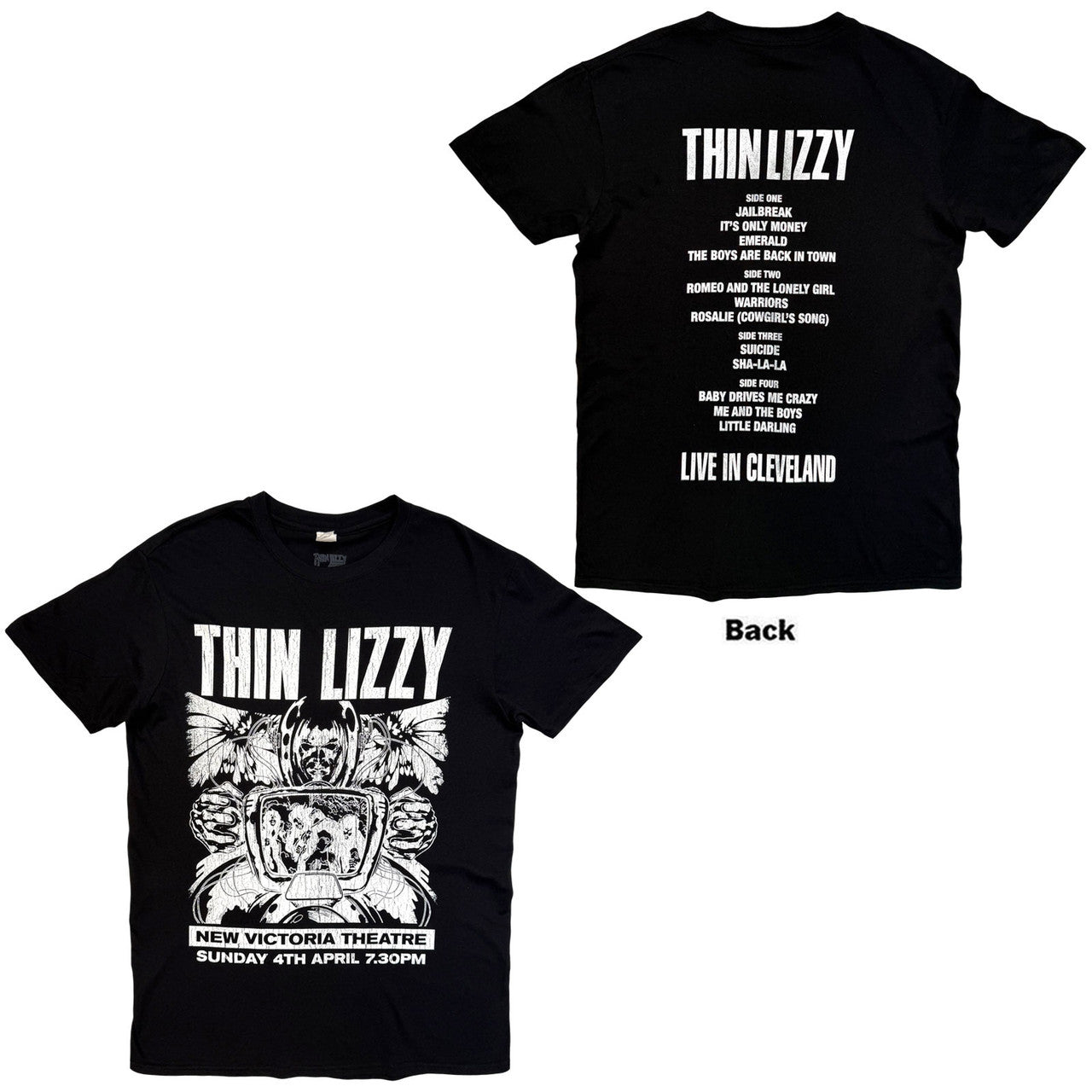 Thin Lizzy - Jailbreak Flyer Cleveland ’76 Unisex T-Shirt (Black) |