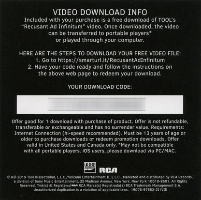 Tool (2) - Fear Inoculum (Expanded Book Edition CD RCA/Tool Dissectional 19075-97582-2) | NEW - ALT/INDIE *NEW*