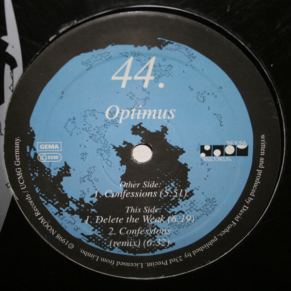 Optimus - Confessions (VINYL) | Excellent+ (EX+) Excellent (EX) - TRANCE / USED *EXCELLENT+*
