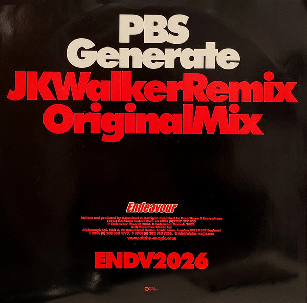 PBS (Phatt Bloke & Slim) - Generate | Excellent (EX) Very Good Plus (VG+) - TRANCE / USED *EXCELLENT+*