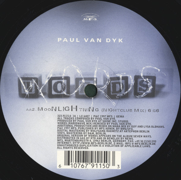 Words (Part 2) (12" VINYL) | Excellent+ (EX+) Generic - TRANCE / USED *EXCELLENT+*