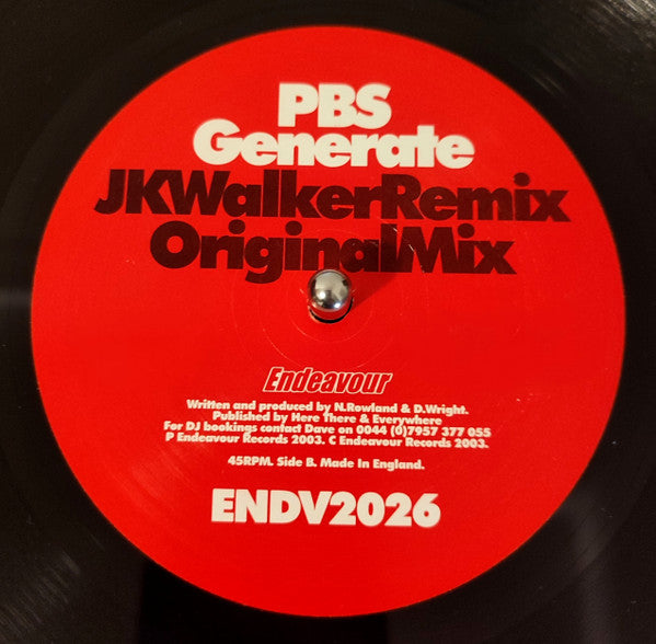 PBS (Phatt Bloke & Slim) - Generate | Excellent (EX) Very Good Plus (VG+) - TRANCE / USED *EXCELLENT+*