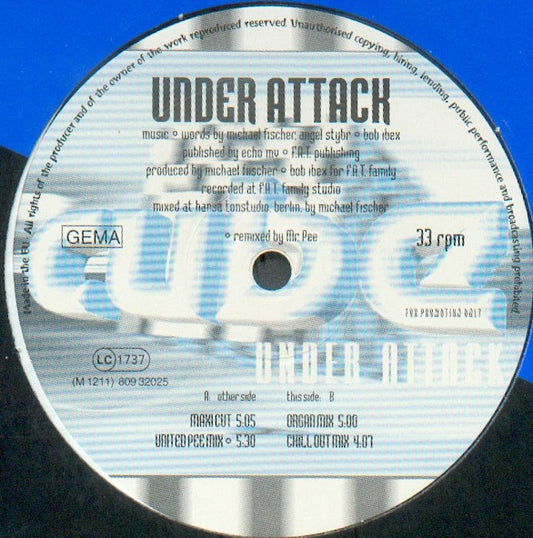 Cube (7) Under Attack 12" Excellent (EX) Very Good (VG)