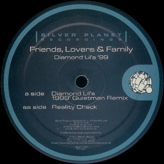 Friends, Lovers & Family Diamond Lil's '99 12" Excellent (EX) Very Good Plus (VG+)