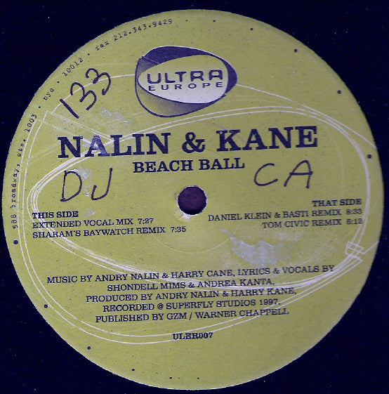 Nalin & Kane Beachball 12" Excellent (EX) Very Good Plus (VG+)