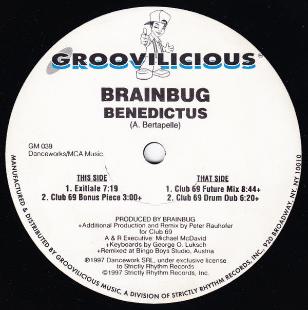 Brainbug - Benedictus | Excellent (EX) Generic - TRANCE / USED *EXCELLENT*