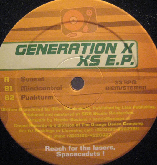 Generation X XS E.P. 12" Excellent (EX) Very Good Plus (VG+)