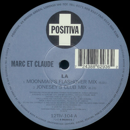 Marc Et Claude - La (VINYL LP) | Excellent (EX) Excellent (EX) - TRANCE / USED *EXCELLENT*