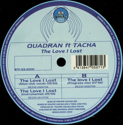 Quadran - The Love I Lost | Near Mint (NM) Near Mint (NM) - TRANCE / USED *NEAR MINT*