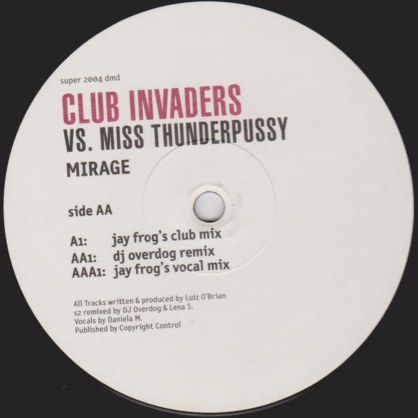 Club Invaders - Mirage | Very Good Plus (VG+) Generic - TRANCE / USED *VERY GOOD++*
