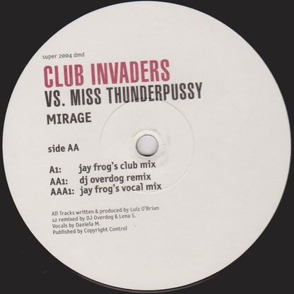 Club Invaders - Mirage | Very Good Plus (VG+) Generic - TRANCE / USED *VERY GOOD++*