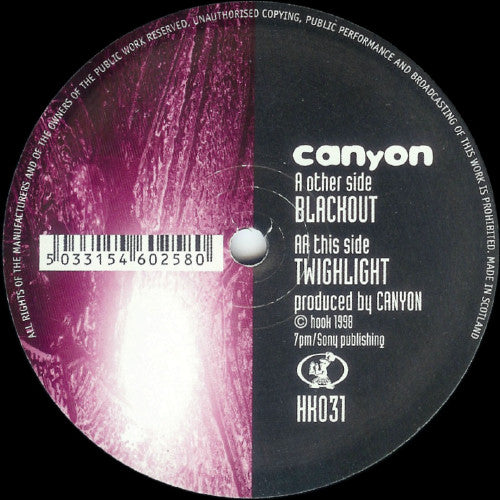 Canyon Blackout / Twighlight 12" Very Good (VG) Very Good (VG)