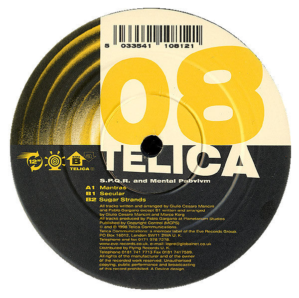 S.P.Q.R. - Mantras / Secular / Sugar Strands | Very Good Plus (VG+) Very Good (VG) - TRANCE / USED *VERY GOOD+*