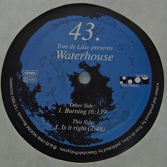 Tom De Luxe - Burning / Is It Right | Very Good (VG) - TRANCE / USED *VERY GOOD-*