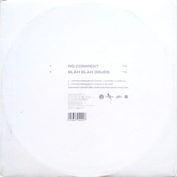Blue Alphabet - No Comment / Blah Blah Drugs | Very Good Plus (VG+) Very Good (VG) - TRANCE / USED *VERY GOOD+*