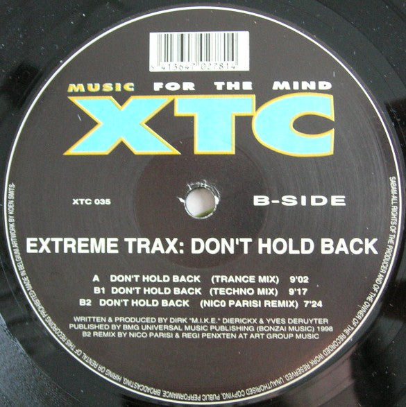 Extreme Trax - Don't Hold Back (VINYL LP) | Very Good (VG) Very Good (VG) - TRANCE / USED *VERY GOOD*