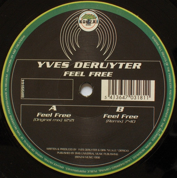 Yves Deruyter - Feel Free | Very Good Plus (VG+) Very Good (VG) - TRANCE / USED *VERY GOOD*