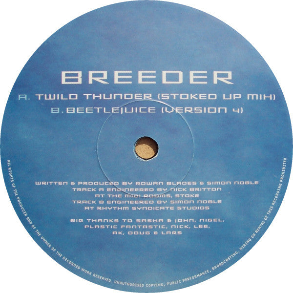Breeder - Twilo Thunder | Very Good (VG) Fair (F) - TRANCE / USED *VERY GOOD*