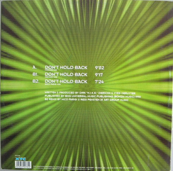 Extreme Trax - Don't Hold Back (VINYL LP) | Very Good (VG) Very Good (VG) - TRANCE / USED *VERY GOOD*