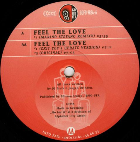 E & B Project Feel The Love (Marino Stefano Remixx) 12" Very Good (VG) Very Good Plus (VG+)