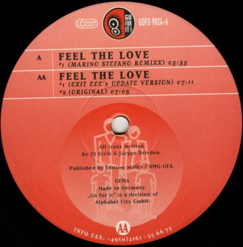 Feel The Love (Marino Stefano Remixx) | Very Good (VG) Very Good Plus (VG+)