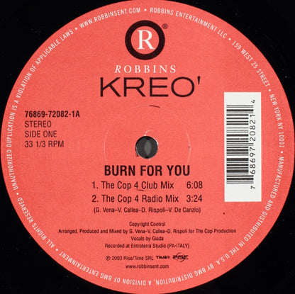 Burn For You (VINYL) | Very Good (VG) Very Good Plus (VG+) - TRANCE / USED *VERY GOOD*