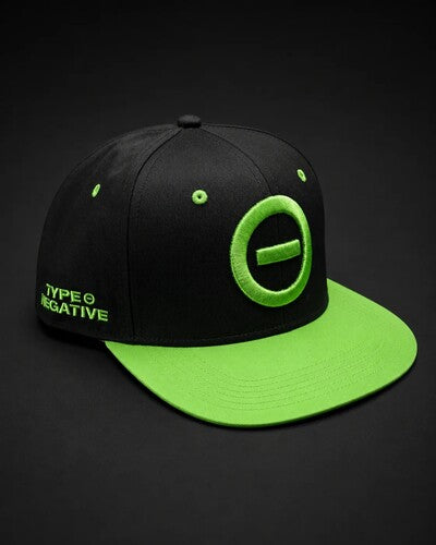 Type O Negative - Type O Negative - Green Embroidered Logo - 6 Panel Flatbill Snapback Cap - Black/Green (Hat / Cap, Black) |