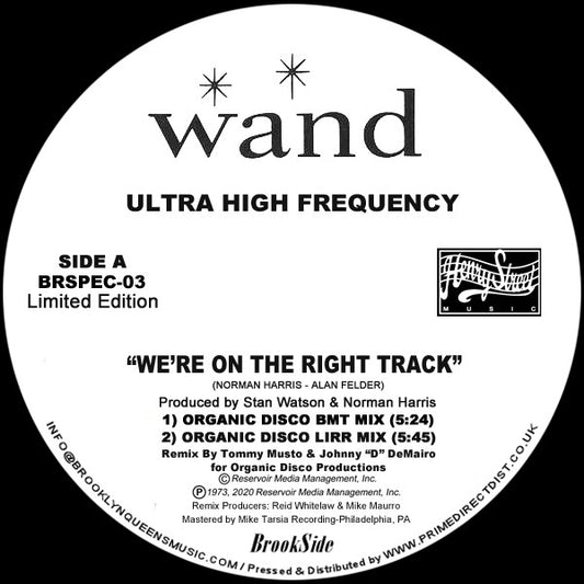 Ultra High Frequency We're On The Right Track Brookside (2), Wand, Henry Street Music 12", Ltd Mint (M) Generic