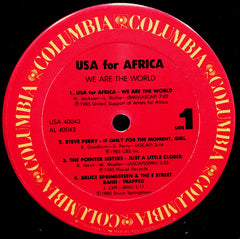 USA For Africa We Are The World Columbia LP, Album, Pit Near Mint (NM or M-) Near Mint (NM or M-)