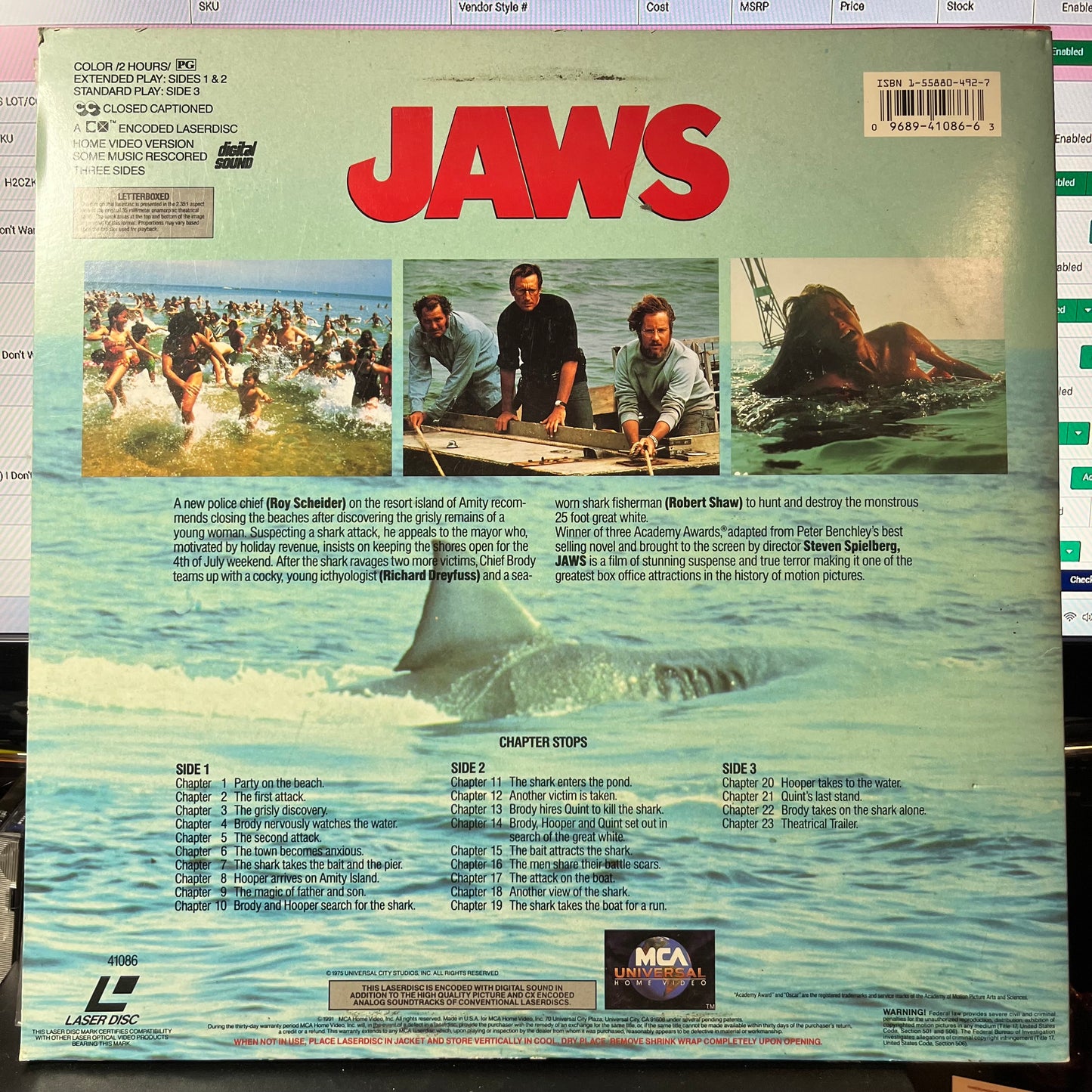 JAWS (LASER DISC MOVIE) | - USED *NEAR MINT*