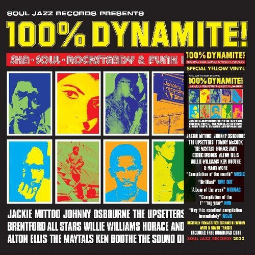 100% Dynamite Ska Soul Rocksteady & Funk In Jamaica (RSD Exclusive, Colored Vinyl, Yellow, Digital Download Card) (2 Lp's) |