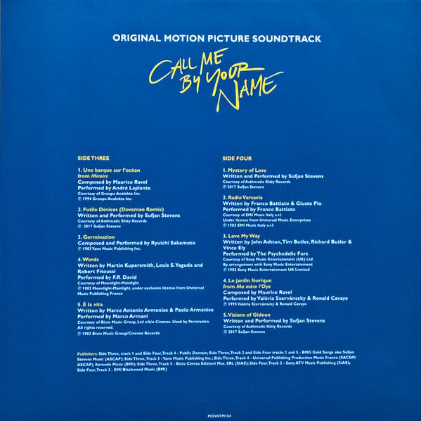 Various Call Me By Your Name (Original Motion Picture Soundtrack) Music On Vinyl 2xLP, Album, Ltd, Num, Red Mint (M) Mint (M)