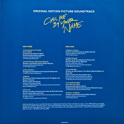 Call Me By Your Name (Original Motion Picture Soundtrack) | Mint (M) Mint (M) - SOUNDTRACK *COLOR*