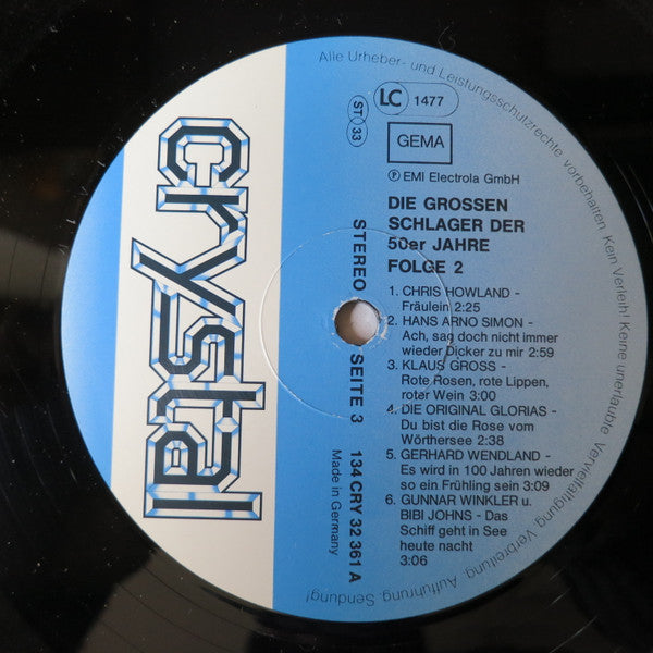 Die Grossen Schlager Der 50er Jahre Folge 2 | Very Good Plus (VG+) Generic