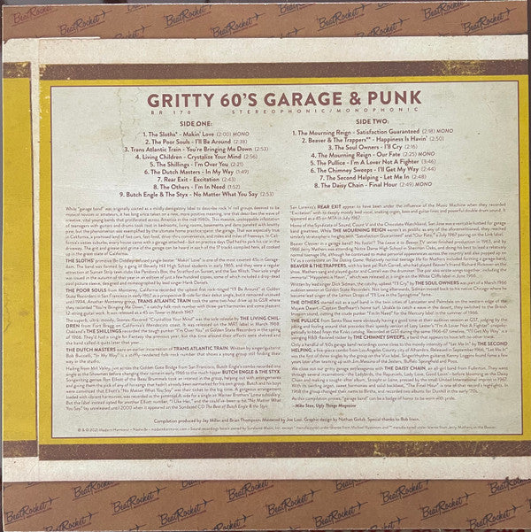 Various Gritty 60's Garage & Punk BeatRocket LP, Comp, Mono, Ora Mint (M) Mint (M)