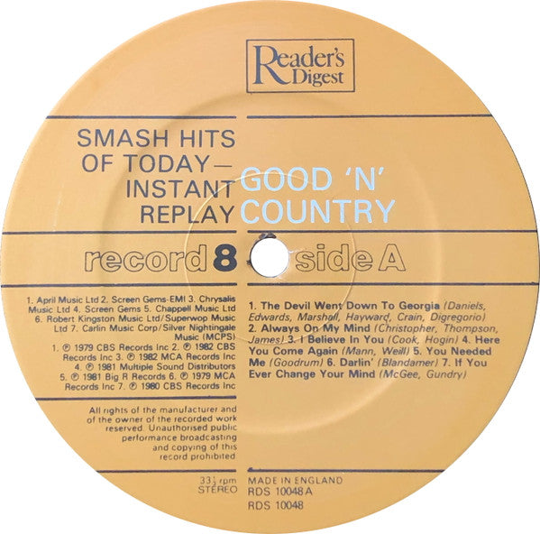 Smash Hits Of Today - Instant Replay | Near Mint (NM) Near Mint (NM)