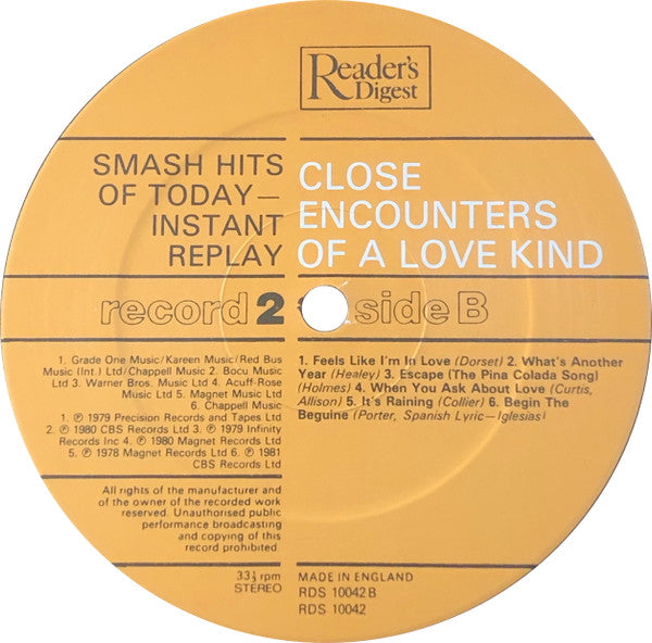 Smash Hits Of Today - Instant Replay | Near Mint (NM) Near Mint (NM)