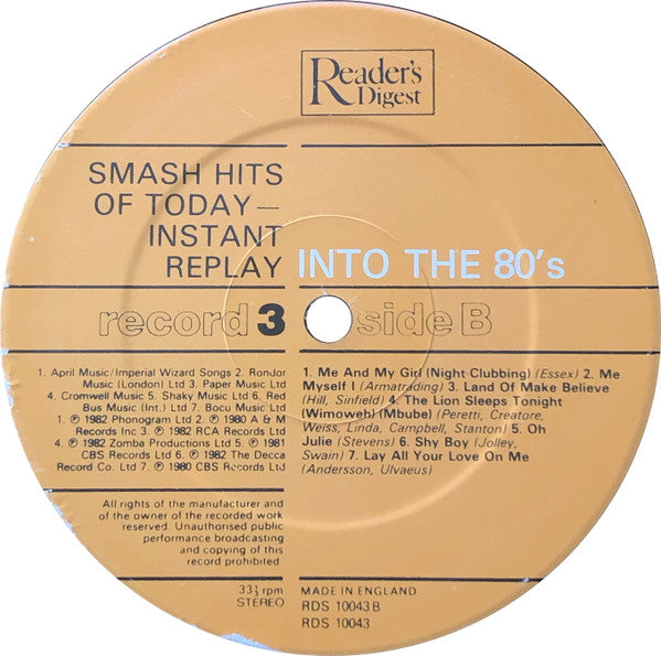 Smash Hits Of Today - Instant Replay | Near Mint (NM) Near Mint (NM)