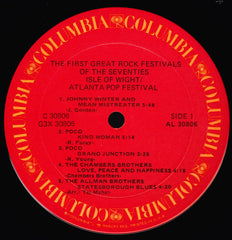 Various The First Great Rock Festivals Of The Seventies - Isle Of Wight / Atlanta Pop Festival Columbia 3xLP Very Good Plus (VG+) Very Good Plus (VG+)