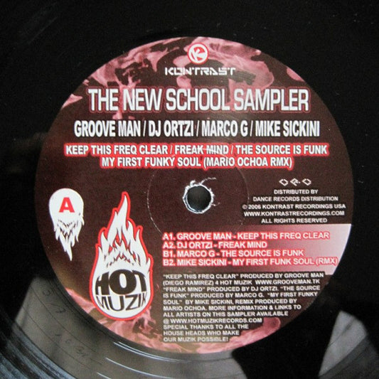 Various The New School Sampler Hot Muzik Records 12" Near Mint (NM or M-) Near Mint (NM or M-)