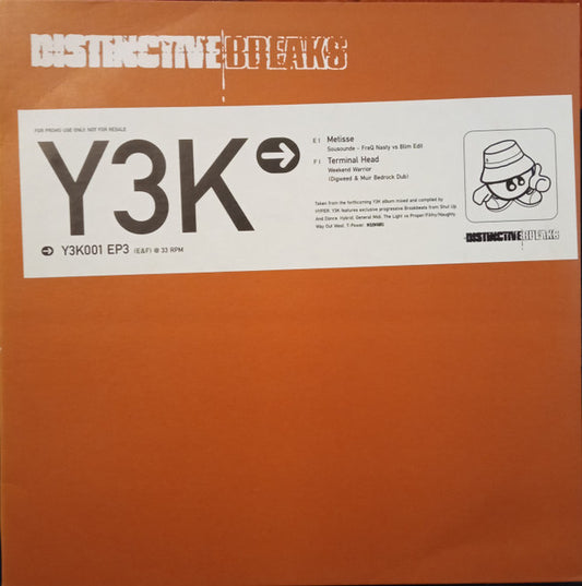 Various Y3K → Deep Progressive Breaks EP3 Distinct'ive Breaks, Distinct'ive Breaks 12", EP, Promo Very Good Plus (VG+) Good (G)