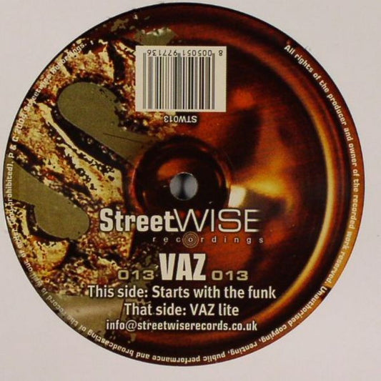 Vaz (4) Vaz Lite / Starts With The Funk StreetWise Recordings 12" Very Good Plus (VG+) Very Good Plus (VG+)