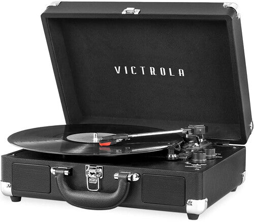 Victrola-550BT-BLK Journey Bluetooth Wireless Suitcase Turntable 3 Speed (Black, Built-In Speakers) | - TURNTABLE *NEW*