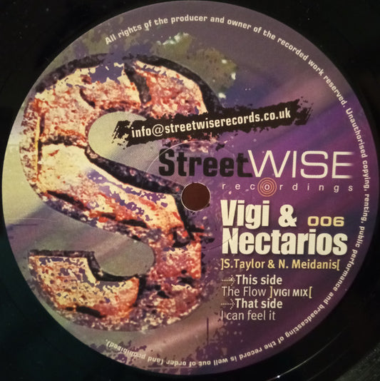 Vigi & Nectarios I Can Feel It StreetWise Recordings 12" Very Good Plus (VG+) Near Mint (NM or M-)